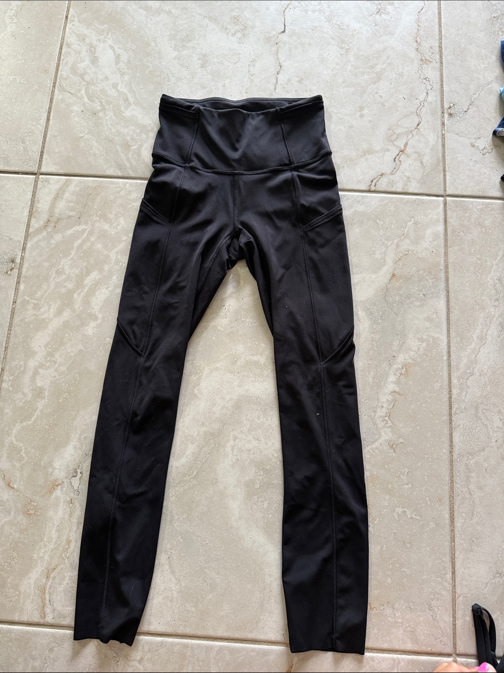 LULULEMON L Black High-Waist Active Leggings SIZE 0
